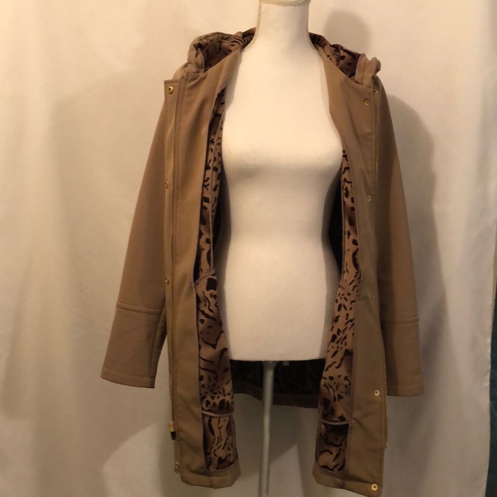 Via Spiga soft shell coat with leopard  fleece